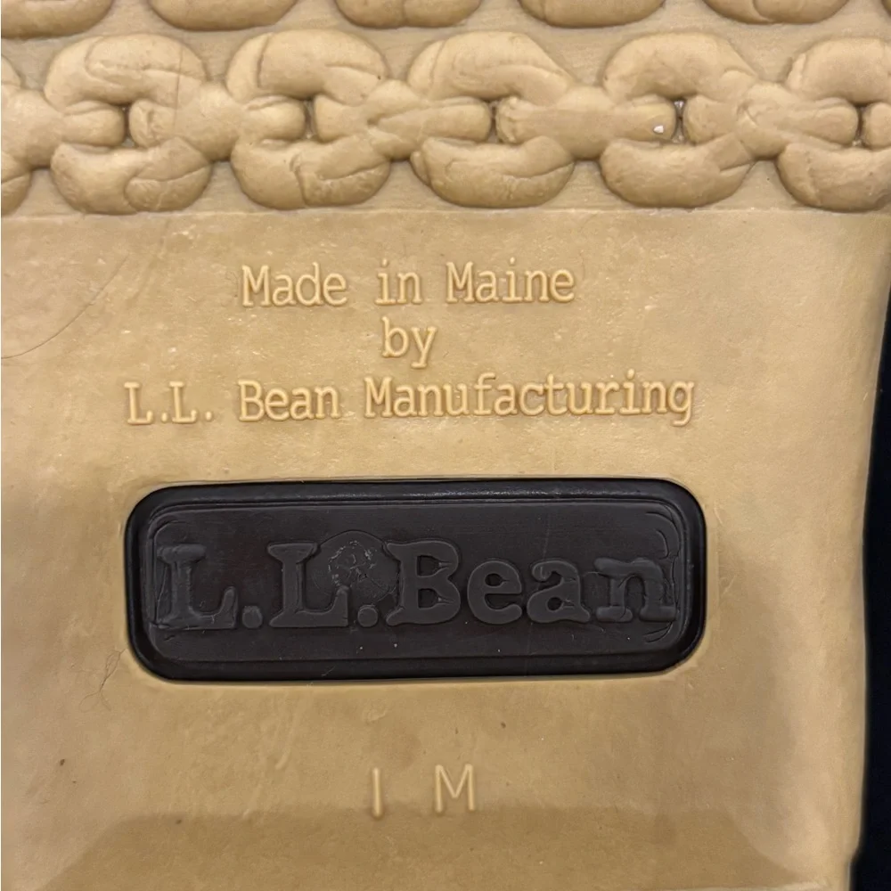 L.L. Bean Men's Tan and Brown Rain Boots/Duck Boots, 8” tall, size 11 M